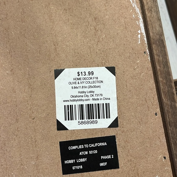 Hobby Lobby Rustic Herb Wall Decor - Cream and Brown - Picture 4 of 4